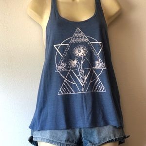 Volcom Womens Tank Top Graphic Flower Moon Y2k